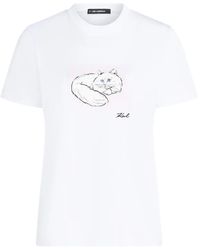 KARL LAGERFELD - Portrait-Print T-Shirt - Lyst