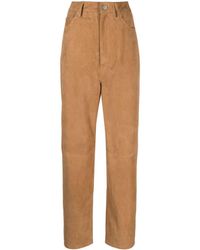 Remain - Bonded-seamed Suede Cocoon Trousers - Lyst
