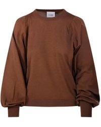 Nude - Pullover Mit Puffärmeln - Lyst