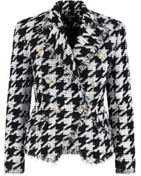 Balmain - Blazer À Motif Pied-De-Poule - Lyst