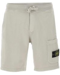 Stone Island - Drawstring-Fastening Cotton Shorts - Lyst