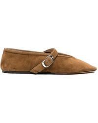Le Monde Beryl - Stella Buckle-Strap Suede Ballet Flats - Lyst