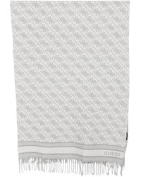 Guess - Monogram-Pattern Fringed Scarf - Lyst