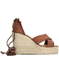 Castañer - Becca Cross-Strap Wedge Sandals - Lyst