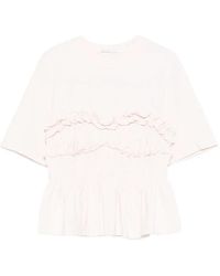 Cecilie Bahnsen - Ruffled Shirred T-Shirt - Lyst