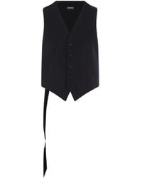 Ann Demeulemeester - Chaleco Con Botones Y Lazo Lateral - Lyst