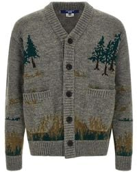 Junya Watanabe - Intarsia-Knit Cardigan - Lyst