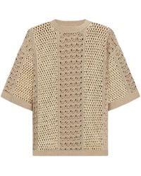 Dolce & Gabbana - Round-Neck Cotton And Viscose Crochet Top - Lyst