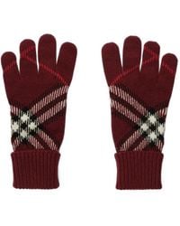Burberry - Check Cashmere Blend Gloves - Lyst