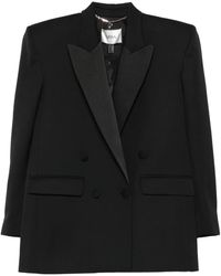 Nissa - Shawl-Lapel Double-Breasted Blazer - Lyst