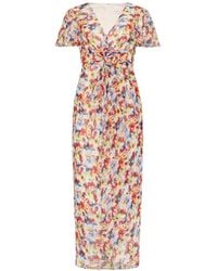 Cinq À Sept - Floral V-Neck Dress - Lyst