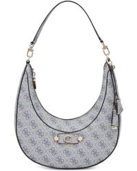 Guess - Lindsey Logo-Print Crescent Shoulder Bag - Lyst