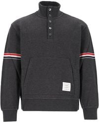 Thom Browne - Stripe-Detail Button-Up Sweater - Lyst