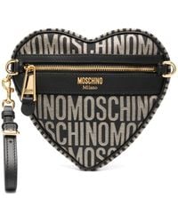 Moschino - Logo-jacquard Metallic Clutch Bag - Lyst