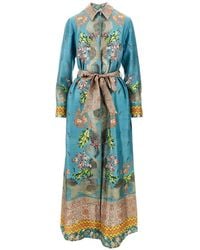 Pierre Louis Mascia - Floral-Print Belted Dress - Lyst
