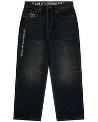 Aape By A Bathing Ape - Logo-Patch Whiskered Jeans - Lyst
