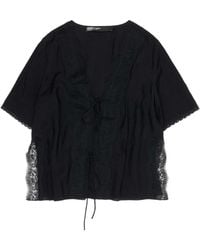 Bimba Y Lola - Lace-Trim Tie-Fastening Top - Lyst