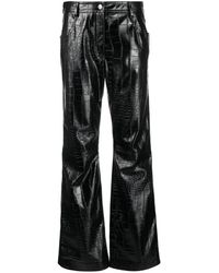 MSGM - Pantalones Rectos Con Efecto De Piel De Cocodrilo - Lyst