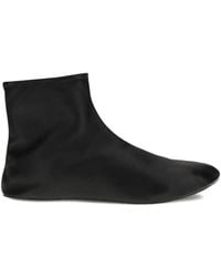 The Row - Stella Leather Ankle Boots - Lyst