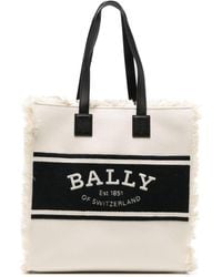 Bally - Embroidered-logo Canvas Tote Bag - Lyst