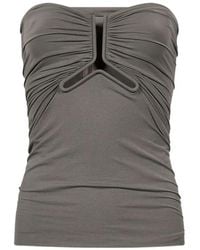 Rick Owens - Cut-Out Ruched Top - Lyst
