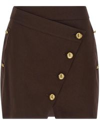 Elisabetta Franchi - Asymmetrical Jewel-Button Mini Skirt - Lyst