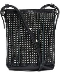 Ash - Rubina Fringe-Trimmed Studded Bucket Bag - Lyst