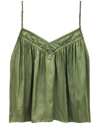 Ba&sh - Clovis Ruched V-Neck Sleeveless Blouse - Lyst