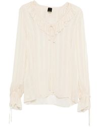 Pinko - Swan Ruffle Trim Shirt - Lyst