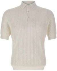 Kangra - Cable-Knit Ribbed Polo Shirt - Lyst