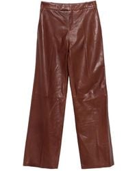 Arma - Leather Straight-Leg Trousers - Lyst