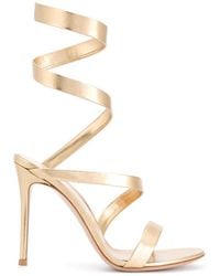 Gianvito Rossi - Twist-Strap Leather Sandals - Lyst