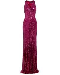 Jenny Packham - Sequined V-Neck Maxi Dress - Lyst
