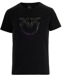 Pinko - T-Shirt En Coton À Ornements - Lyst