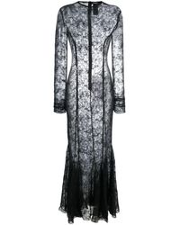 MISBHV - Lace-detail Semi-sheered Maxi Dress - Lyst