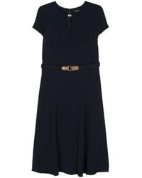 Ralph Lauren - Logo-Plaque Georgette Dress - Lyst