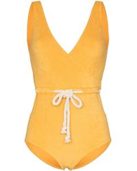 Lisa Marie Fernandez Costume intero Yasmin con cintura - Giallo