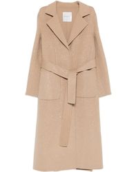 ERMANNO FIRENZE - Abrigo con cinturón y bolsillo de parche - Lyst