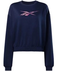 Reebok - Logo-Print Crew-Neck Sweatshirt - Lyst