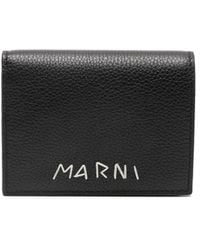 Marni - Logo-Embroidered Leather Wallet - Lyst