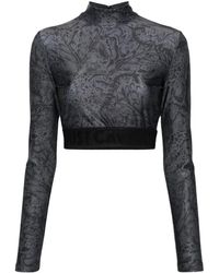Just Cavalli - Leopard-Print Cropped T-Shirt - Lyst