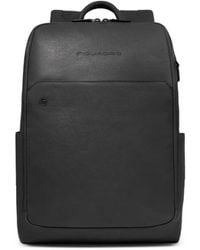 Piquadro - Leather Laptop Backpack - Lyst