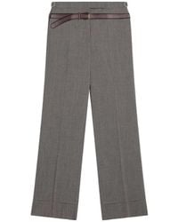 Prada - Belted Wide-Leg Trousers - Lyst