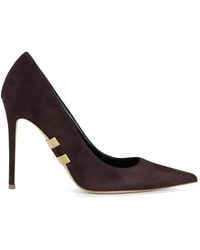 Elisabetta Franchi - Suede Pumps With Jewel Logo - Lyst