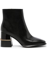 Tory Burch - 80mm Double T-detail Leather Ankle Boots - Lyst