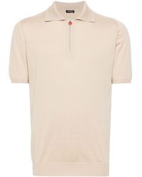 Kiton - Zipped Cotton Polo Shirt - Lyst