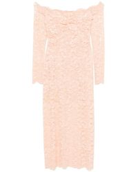 Rabanne - Floral-Lace Long-Sleeve Midi Dress - Lyst