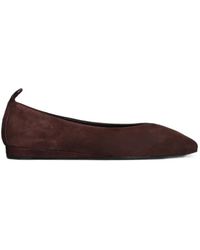BIANCADI - Suede Square-Toe Ballet Flats - Lyst