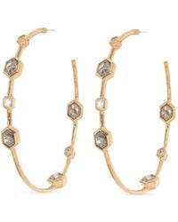 Nimo With Love - 18K Diamond Hoop Earrings - Lyst