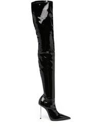 Le Silla - Overknee-Stiefel aus Lackleder - Lyst